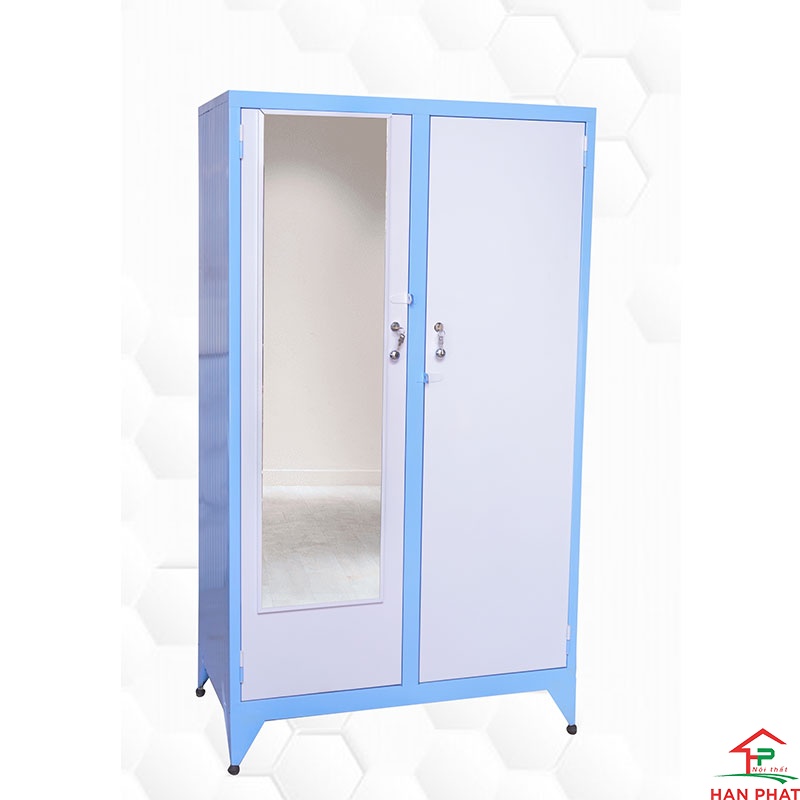 Tủ sắt 1m6 - Tủ quần áo 2 cánh kiếng