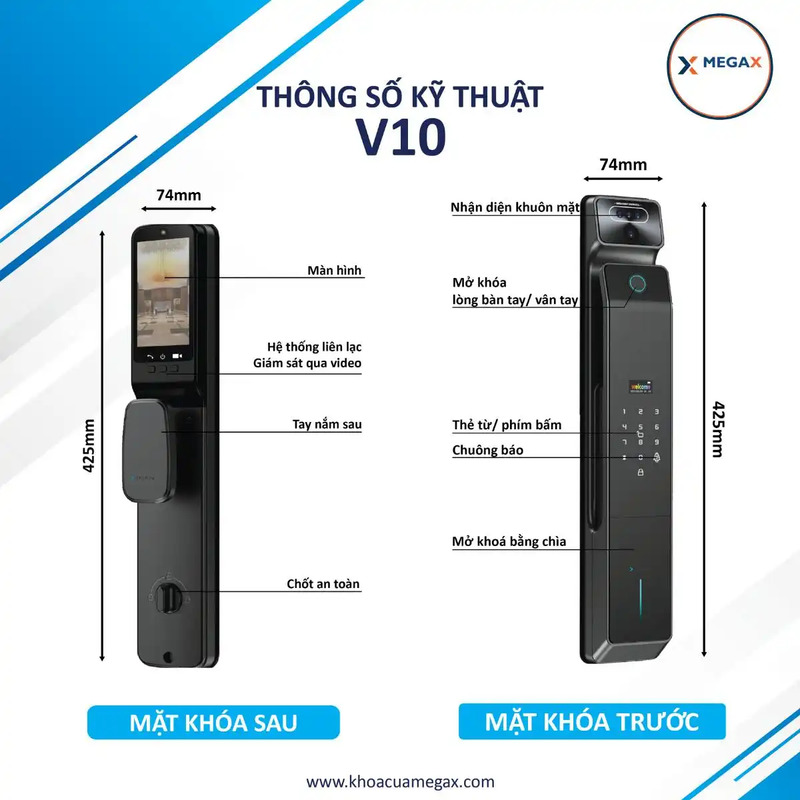 Khóa cổng vân tay chống nước Xinan V10 - Khóa Điện Tử MegaX - Công Ty TNHH Vận Tải Toàn Cầu MegaX