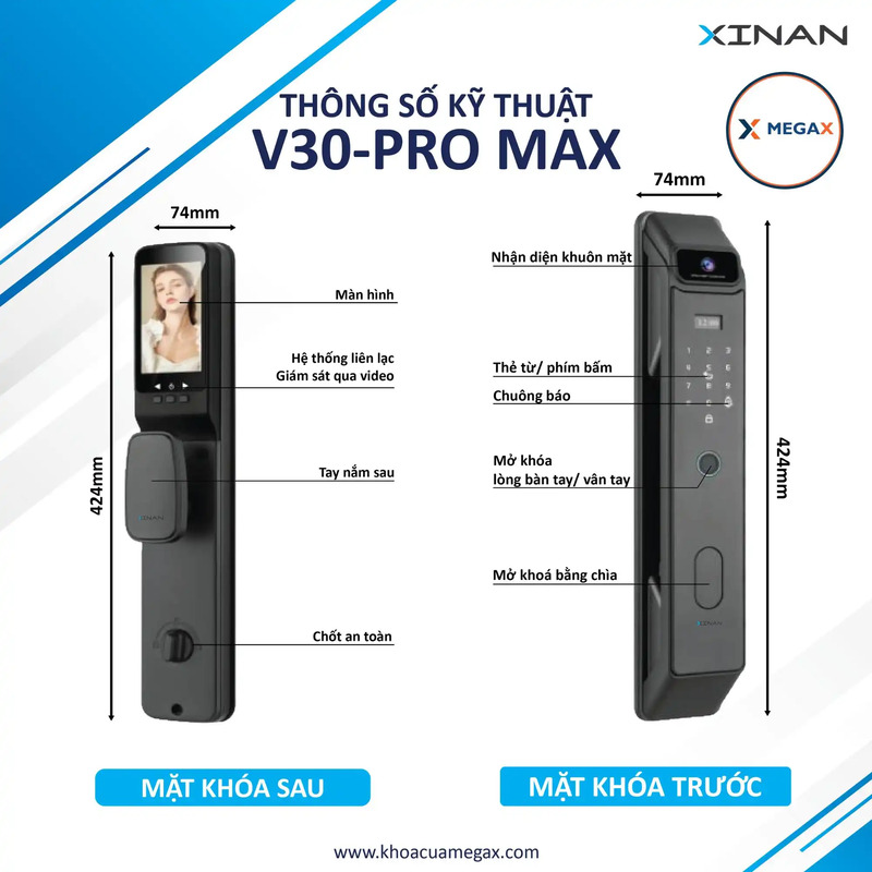 Khóa cửa chống cháy Xinan V30 Promax - Khóa Điện Tử MegaX - Công Ty TNHH Vận Tải Toàn Cầu MegaX