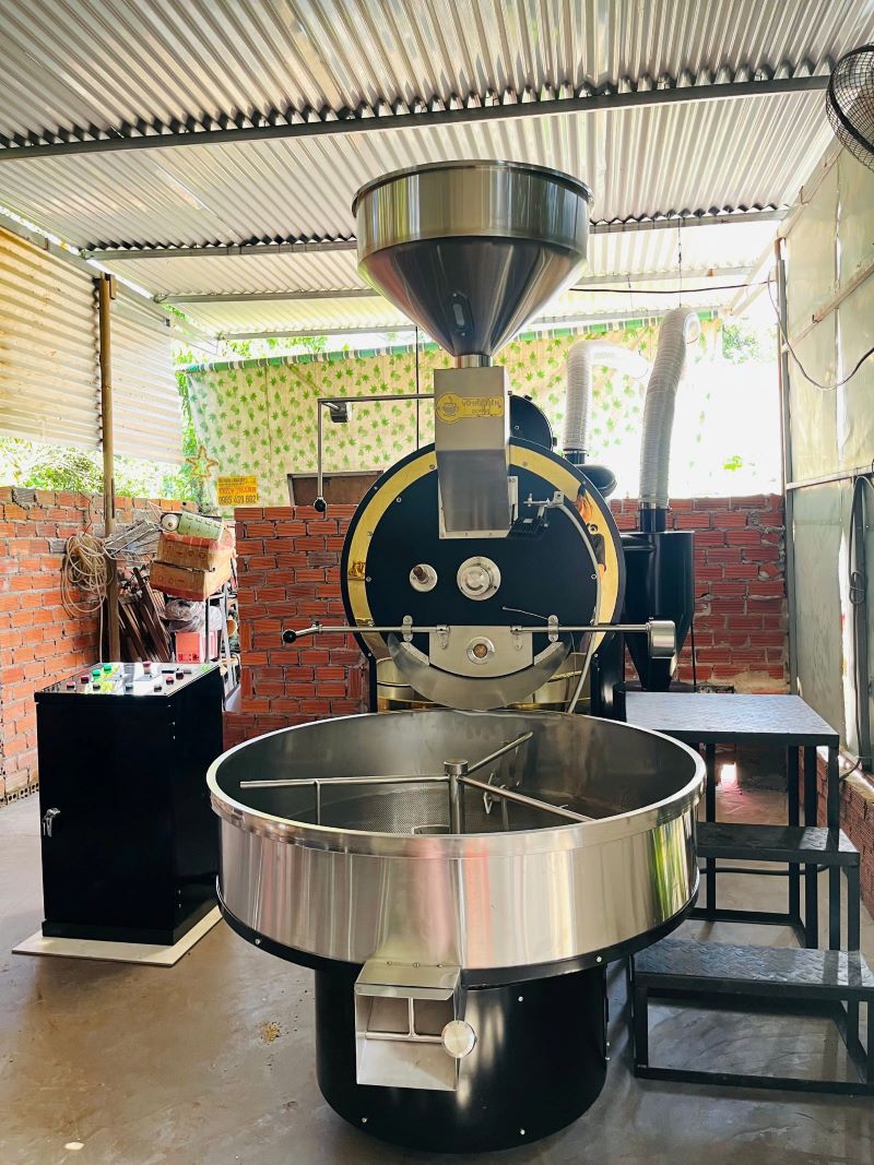 Bàn giao máy rang cà phê 60kg cho thương hiệu Vũ Nguyên Coffee tại Daklak