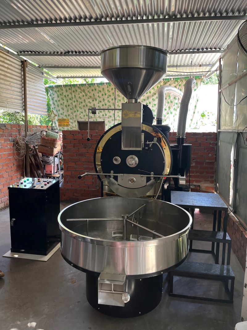 Bàn giao máy rang cà phê 60kg cho thương hiệu Vũ Nguyên Coffee tại Daklak