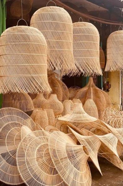 Chụp đèn mây tre