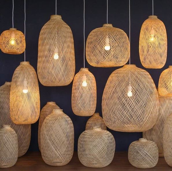 Chụp đèn mây tre