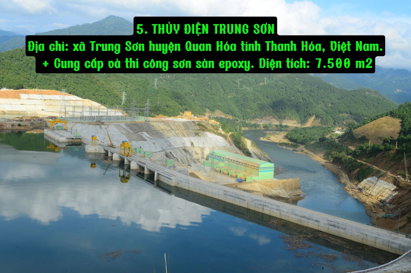 Thủy điện Trung Sơn - Chống Thấm H&Đ - Công Ty TNHH Sơn Epoxy Và Chống Thấm H&Đ