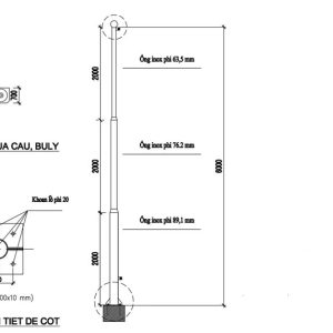 Cột cờ inox 6m - Công Ty TNHH Sản Xuất Nội Thất Cơ Khí Bách Khoa