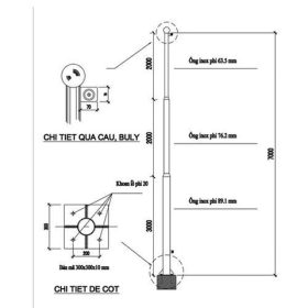 Cột cờ inox 7m - Công Ty TNHH Sản Xuất Nội Thất Cơ Khí Bách Khoa