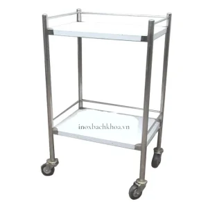 Xe đẩy 2 tầng inox y tế - Công Ty TNHH Sản Xuất Nội Thất Cơ Khí Bách Khoa