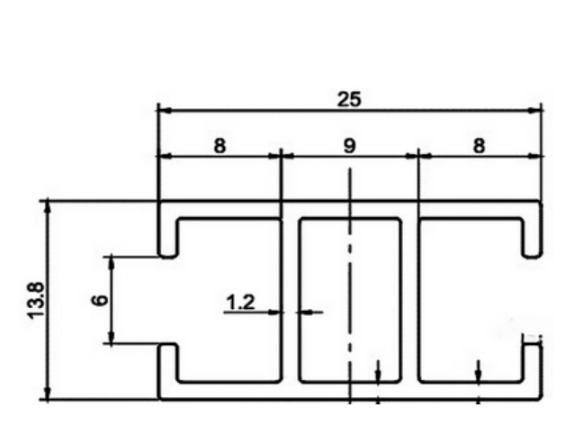 Nhôm định hình 14x25