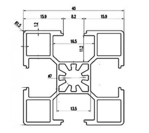 Nhôm định hình 40x40A