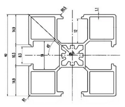 Nhôm định hình 40x40AB