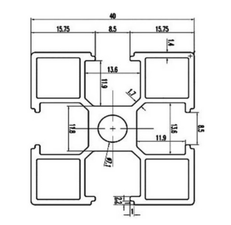 Nhôm định hình 40x40C