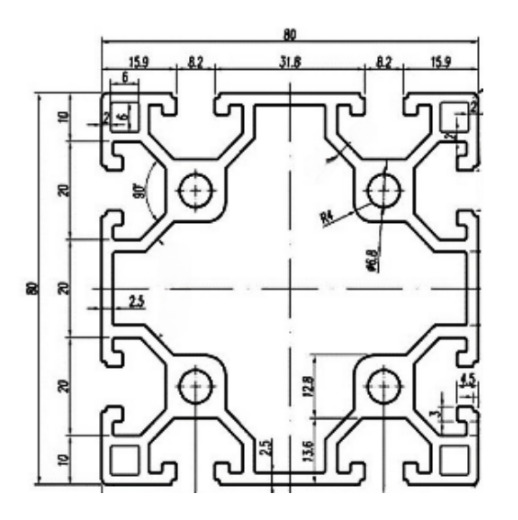 Nhôm định hình 80x80