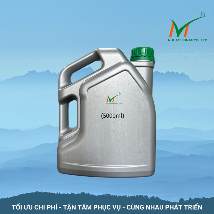 Can nhựa HDPE  đựng dầu nhớt, can nhựa hdpe 5 lít hai quai