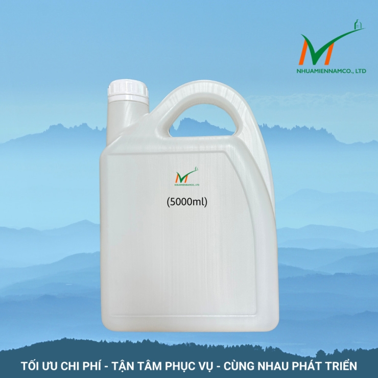 Can nhựa  HDPE  5 lít quai tròn đựng phân bón hóa chất