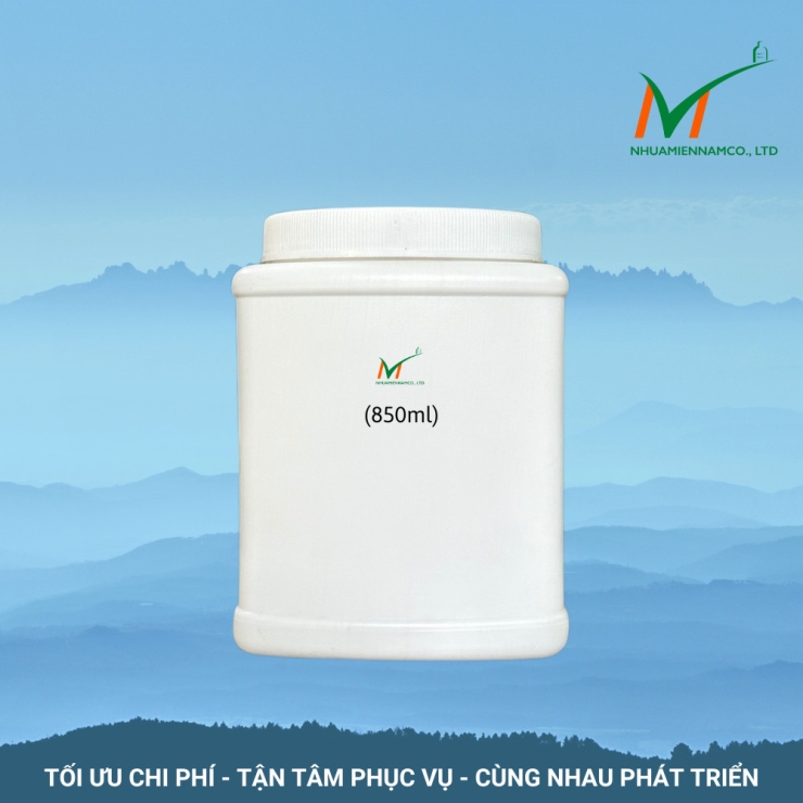 Hủ nhựa vuông hdpe 500g đựng hóa chất