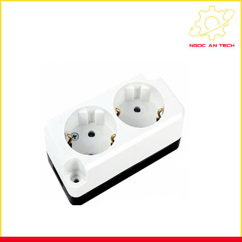 Ổ Cắm Điện 2 Lỗ Đế Nổi Hàn Quốc
