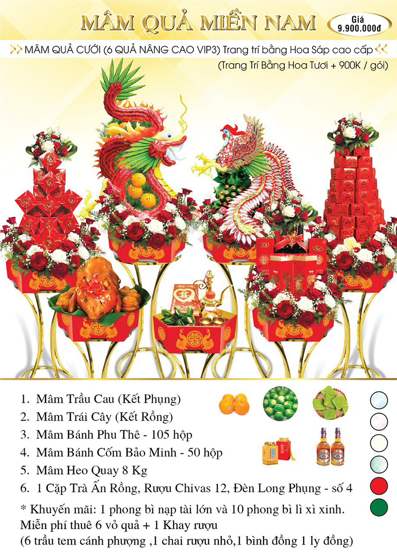 6 mâm quả cưới Miền Nam