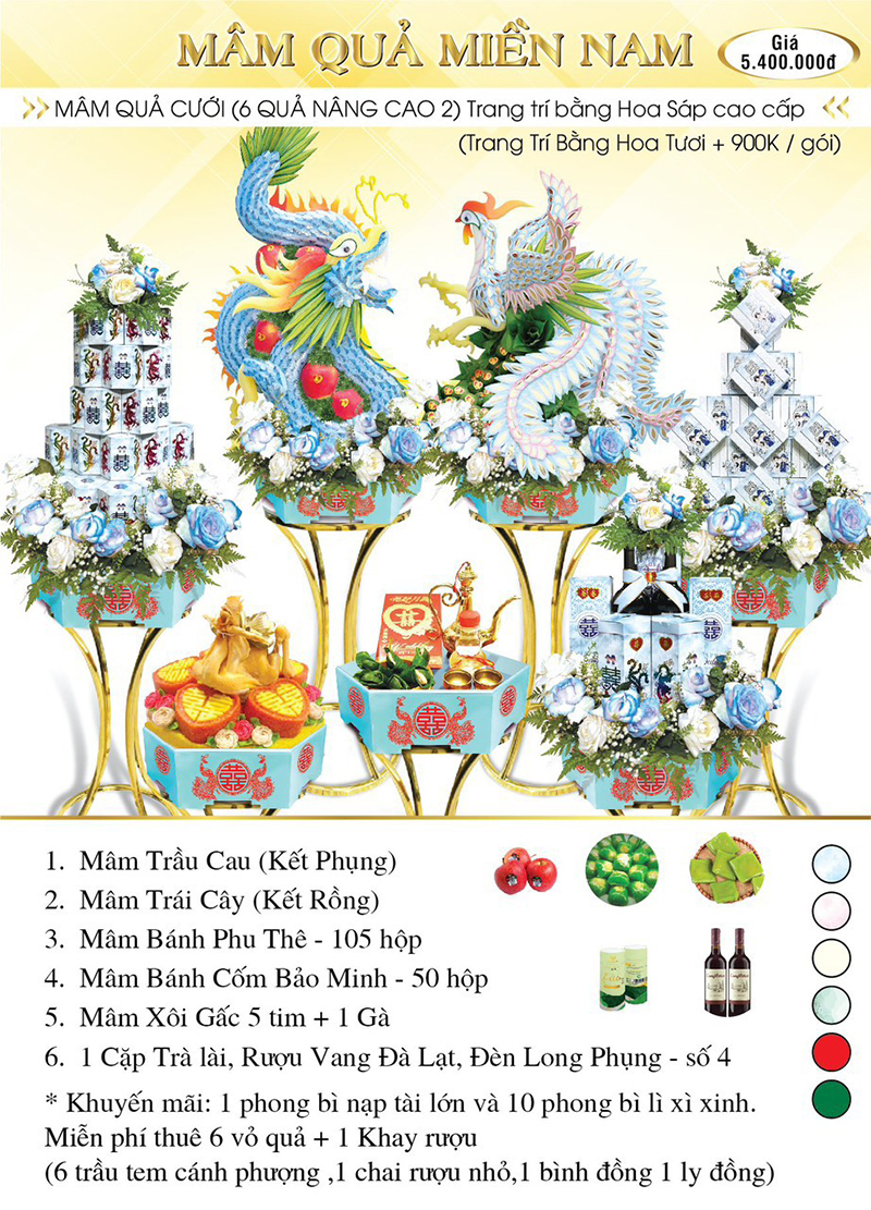 6 mâm quả cưới nâng cao