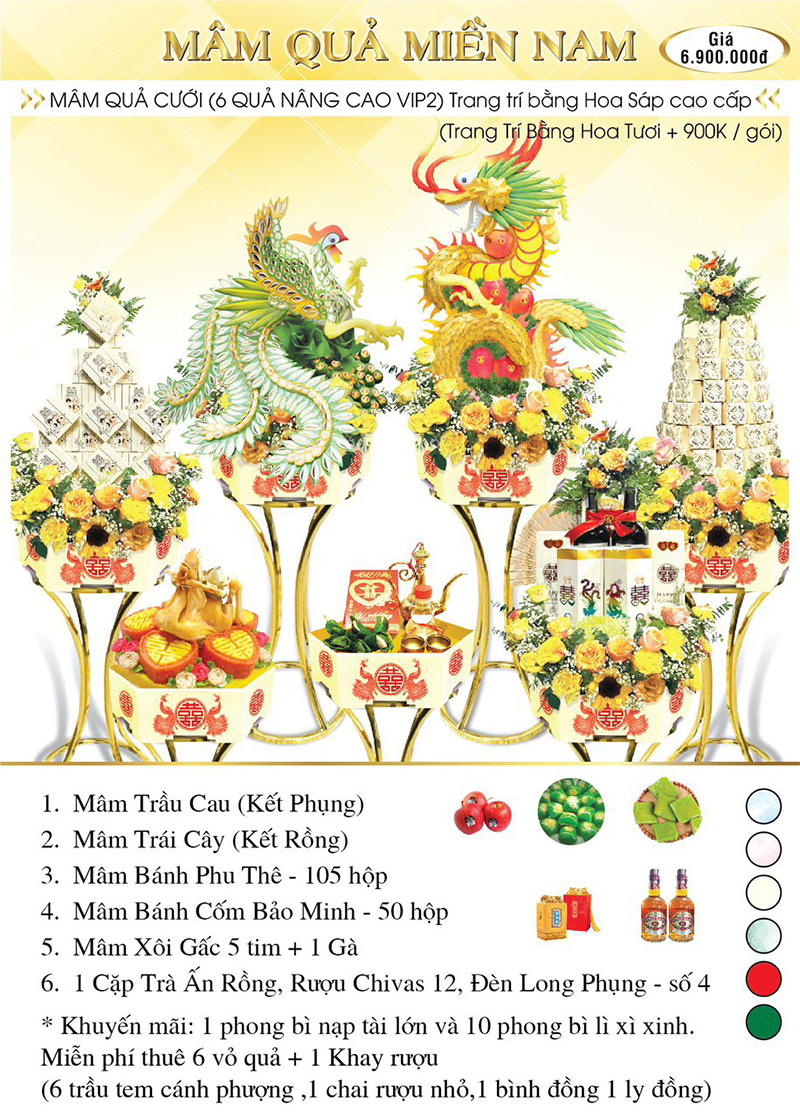 6 mâm quả cưới nâng cao