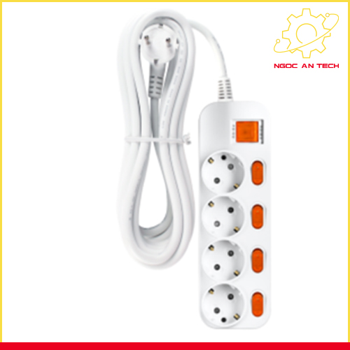 Ổ cắm điện 4 lỗ Hàn Quốc - Chi Nhánh TP. Hồ Chí Minh - Công Ty TNHH Thương Mại Công Nghiệp Ngọc An Tech