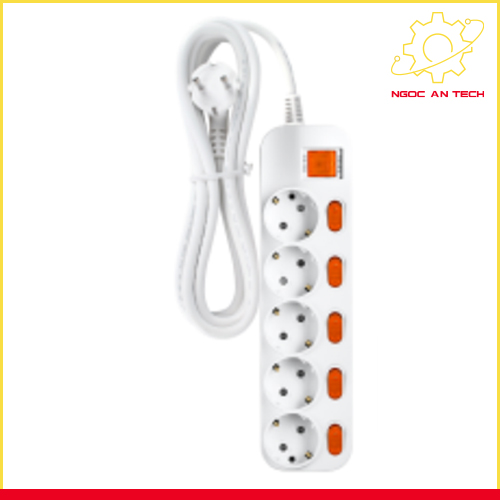 Ổ cắm điện 5 lỗ Hàn Quốc - Chi Nhánh TP. Hồ Chí Minh - Công Ty TNHH Thương Mại Công Nghiệp Ngọc An Tech