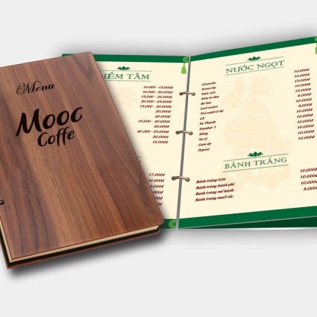 In menu quán cafe