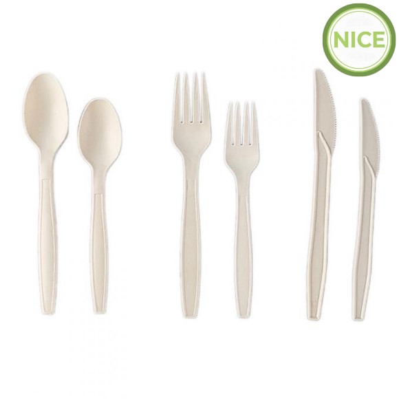 Dao, muỗng, đĩa PLA - Bao Bì Giấy Và Nhựa Nice - Công Ty TNHH Quốc Tế Nice