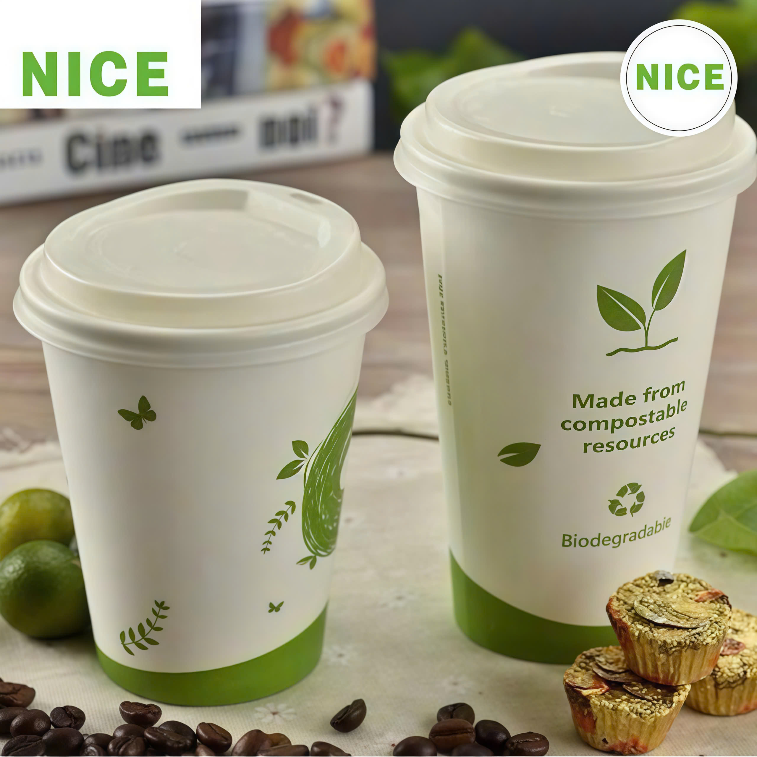 Ly 1 lớp giấy PLA tự phân hủy sinh học đựng cà phê nóng - Bao Bì Giấy Và Nhựa Nice - Công Ty TNHH Quốc Tế Nice