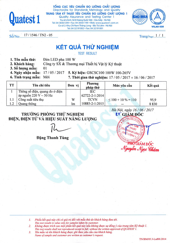 Chứng nhận chất lượng