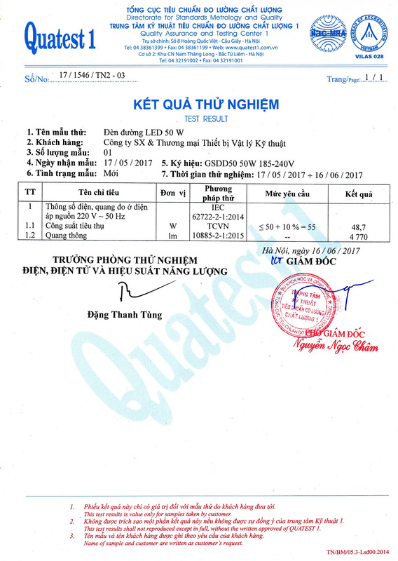 Chứng nhận chất lượng