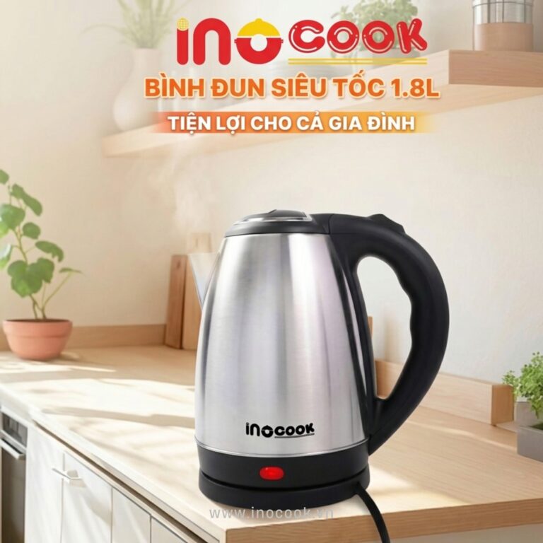 ấm đun nước siêu tốc 1.8L Inocook cao cấp