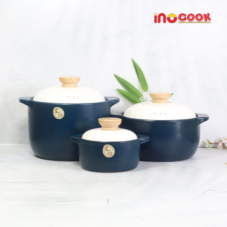 Nồi hầm gốm sứ Hàn Quốc xanh cổ vịt Inocook INO022024