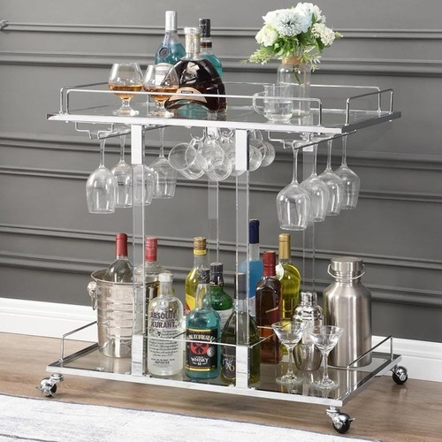 Xe đẩy bar 2 tầng có kệ rượu - Kệ Trưng Bày Dòng Chảy Việt Nam - Công Ty TNHH Dòng Chảy Việt Nam