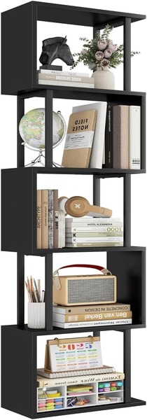 Giá sách gỗ và kim loại  5 tầng hình chữ S - Đồ Nội Thất Kim Loại Dòng Chảy Việt Nam - Công Ty TNHH Dòng Chảy Việt Nam