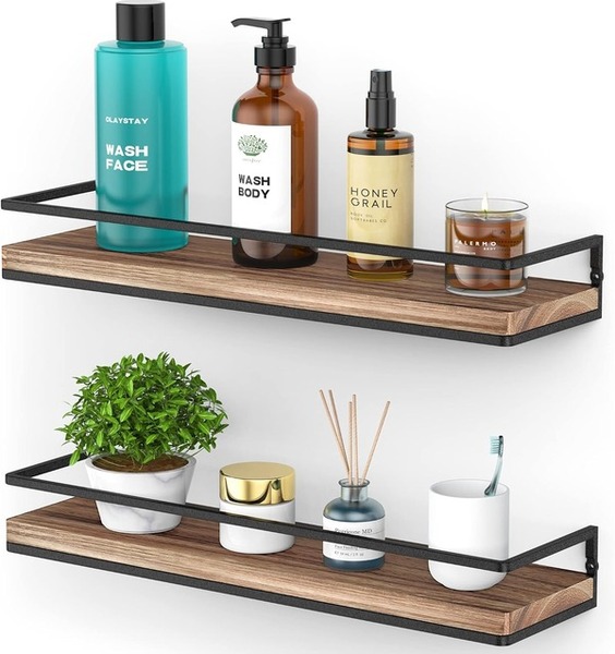 Bộ 2 kệ gỗ rustic treo tường