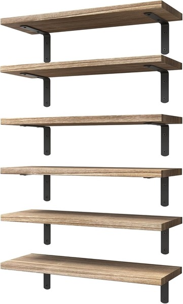 Bộ 6 kệ gỗ rustic treo tường
