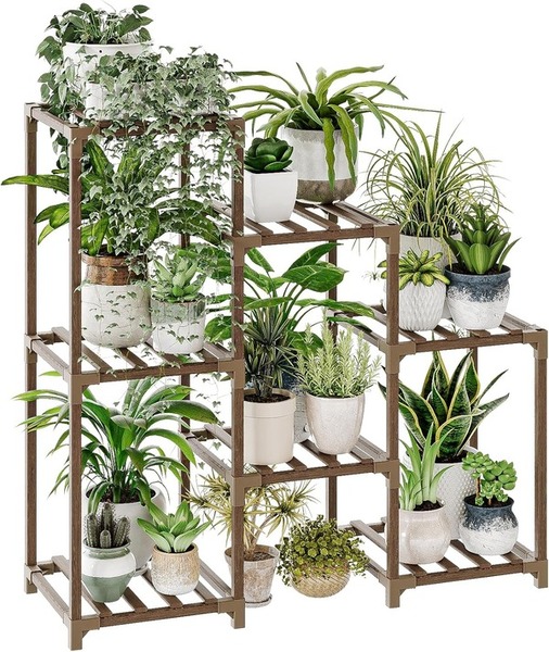 Kệ gỗ 3 tầng để cây cảnh trong nhà và ngoài trời