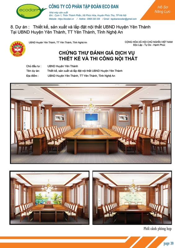 Dự án UBND huyện Yên Thành. Nghệ An