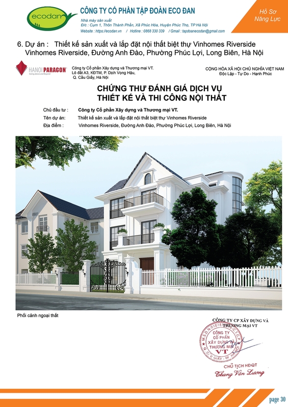 Dự án biệt thự Vinhomes Riverside, Hà Nội