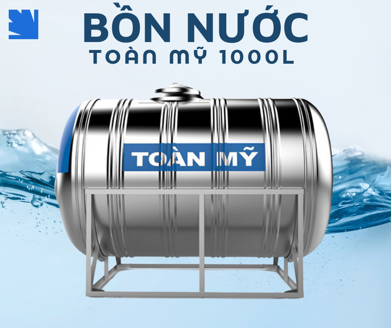 Bồn nước inox ngang Toàn Mỹ 1000L