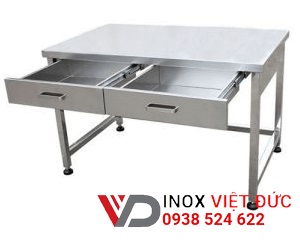 Bàn inox 2 ngăn kéo