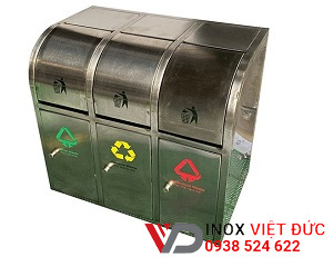 Thùng rác 3 ngăn inox