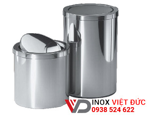 Thùng rác inox tròn nắp lật