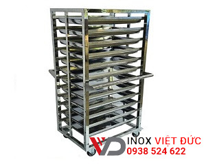 Xe đẩy khay cơm công nghiệp