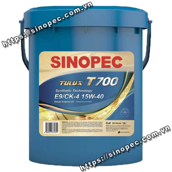 Dầu động cơ diesel Sinopec Tulux T700 E9/CK-4 SAE 15W40 - Dầu Nhớt Sinopec - Công Ty TNHH Vinabrothers