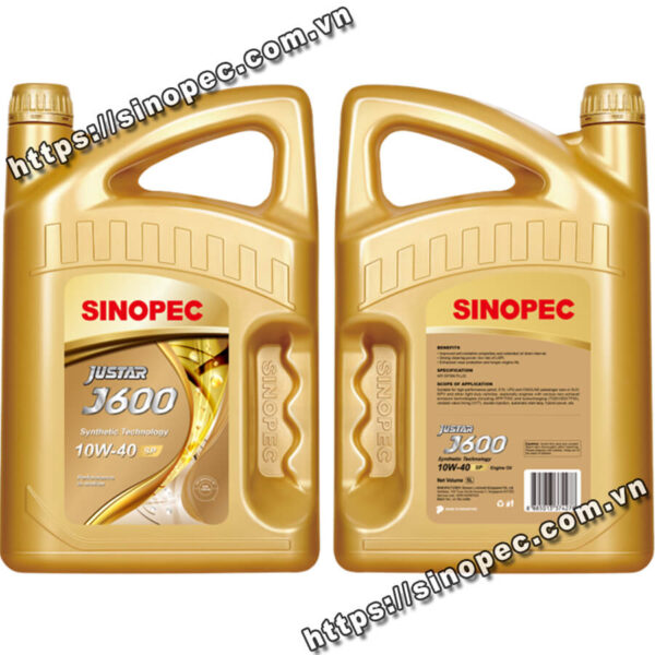 Dầu động cơ xăng Sinopec Justar J600 10W-40 SN - Dầu Nhớt Sinopec - Công Ty TNHH Vinabrothers