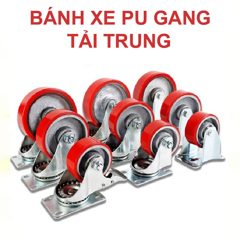 Bánh xe PU gang tải trung - Bánh Xe Đẩy Vina Caster - Công Ty TNHH Sản Xuất Thương Mại Vina Caster