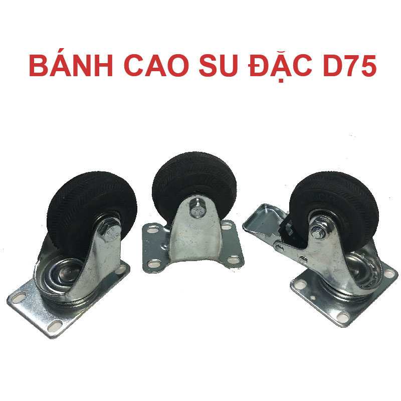 Bánh xe cao su đặc D75 - Bánh Xe Đẩy Vina Caster - Công Ty TNHH Sản Xuất Thương Mại Vina Caster