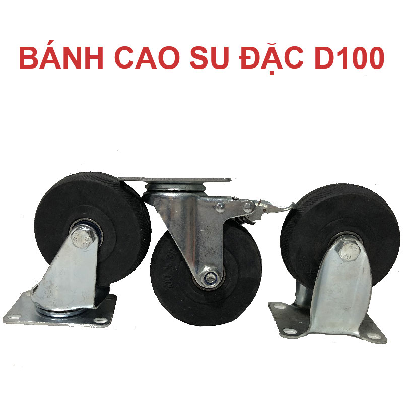 Bánh xe cao su đặc D100 - Bánh Xe Đẩy Vina Caster - Công Ty TNHH Sản Xuất Thương Mại Vina Caster