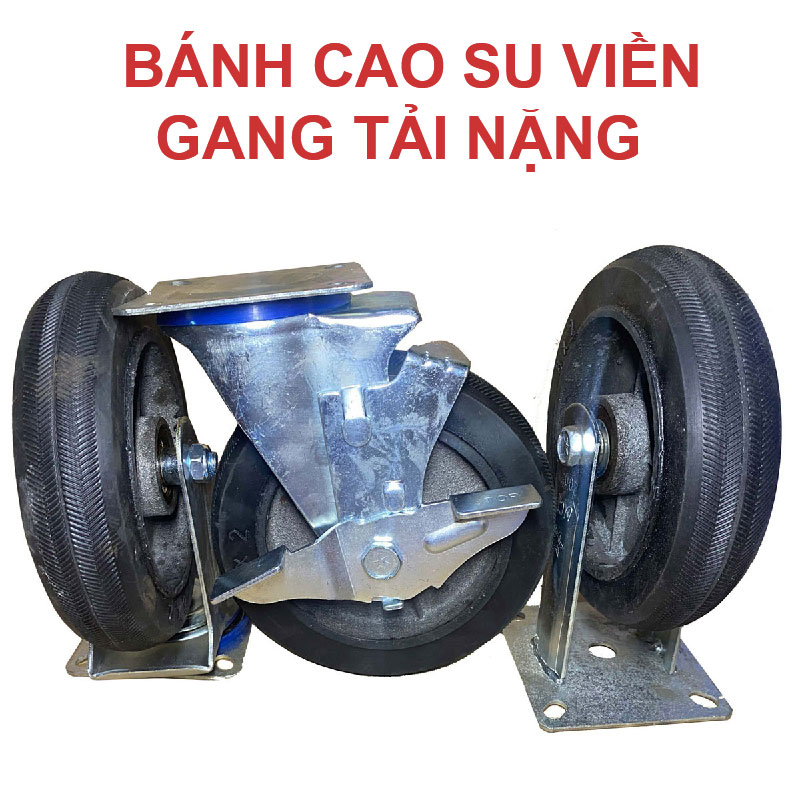 Bánh xe cao su viền gang tải nặng - Bánh Xe Đẩy Vina Caster - Công Ty TNHH Sản Xuất Thương Mại Vina Caster